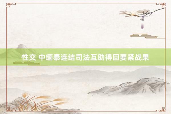 性交 中缅泰连结司法互助得回要紧战果