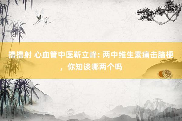 撸撸射 心血管中医靳立峰: 两中维生素痛击脑梗，你知谈哪两个吗